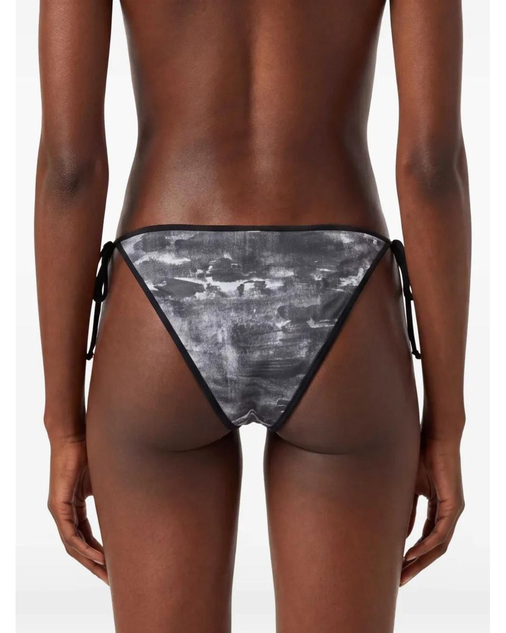 DIESEL Black Abstract-Print Bikini Bottoms