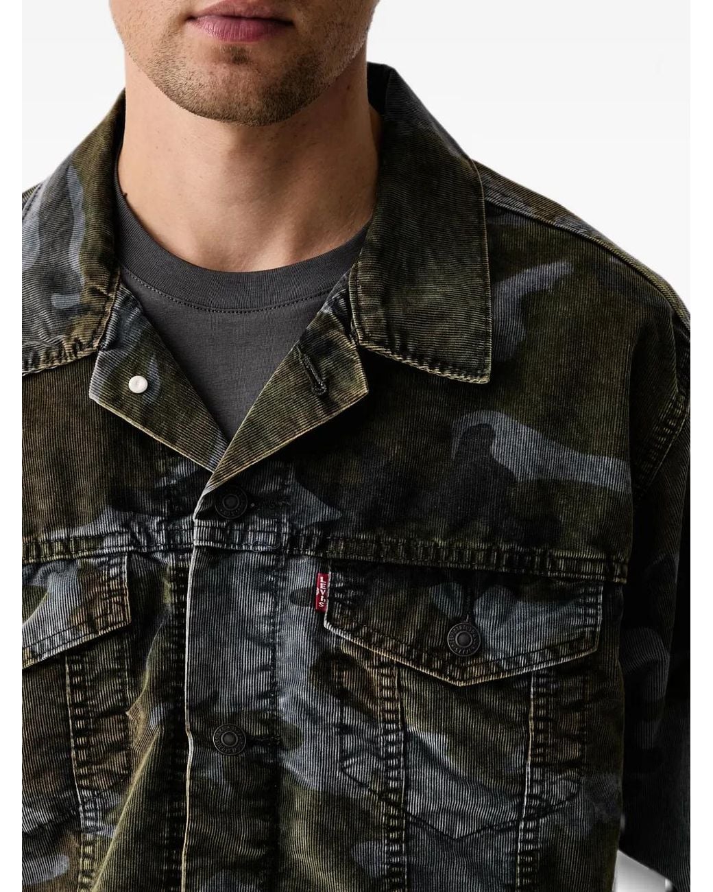 Levi's Gray Camouflage-Print Corduroy Jacket for men