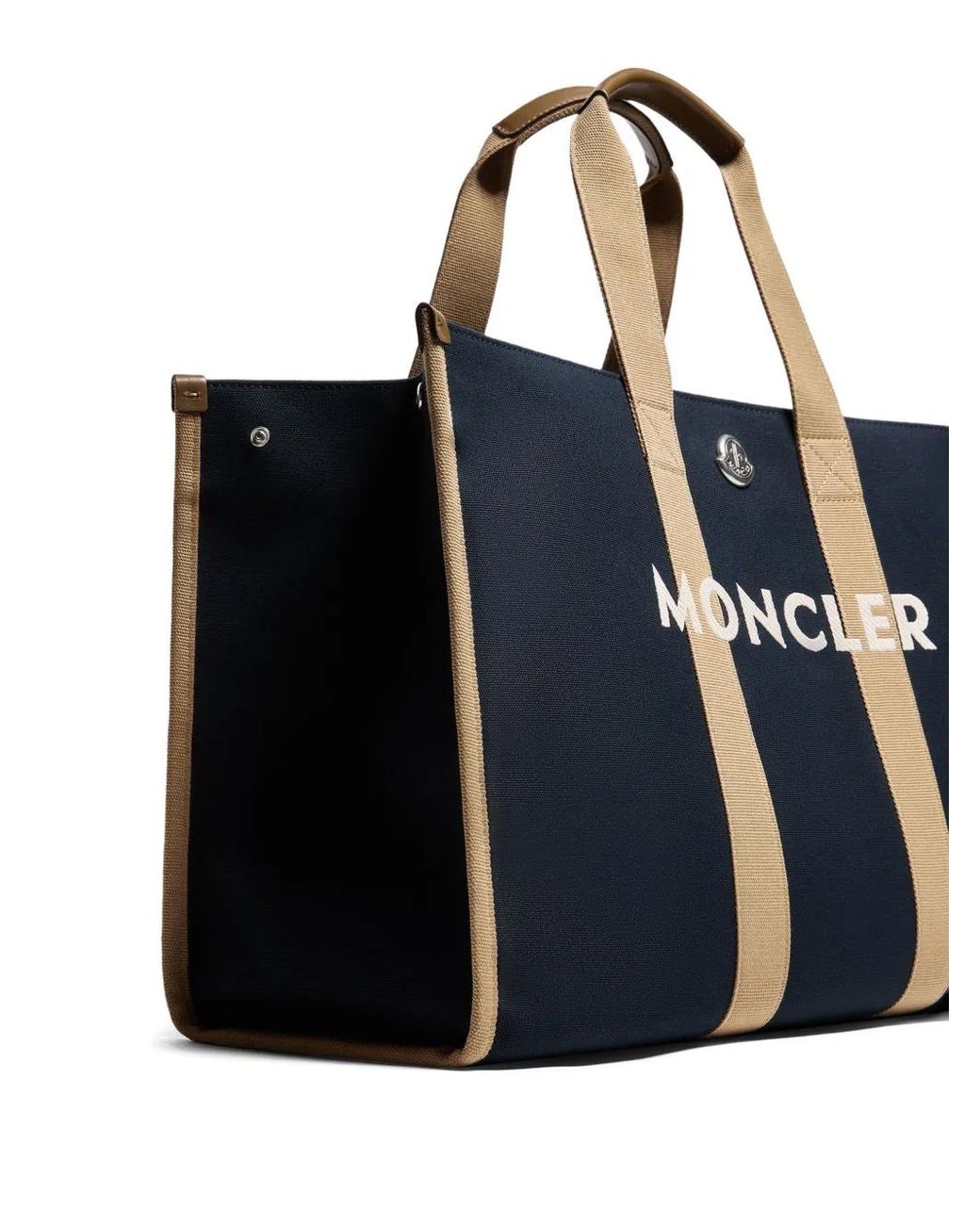 Moncler Blue Logo-Detail Canvas Tote Bag