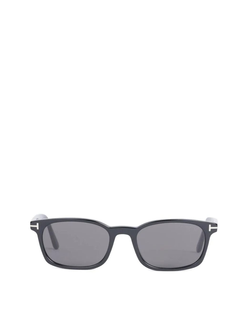 Tom Ford Gray T-Logo Rectangle-Frame Sunglasses