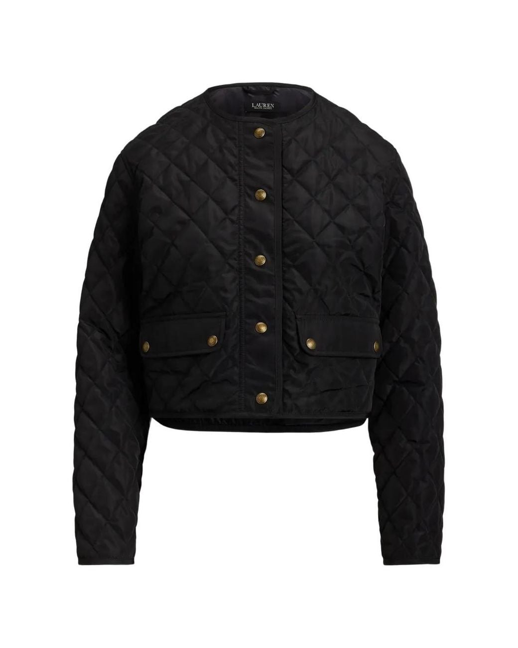 Ralph Lauren Black Quilted Button-Front Jacket