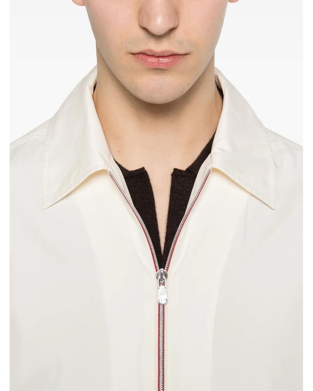 Brunello Cucinelli White Water-Resistant Blouson Jacket for men