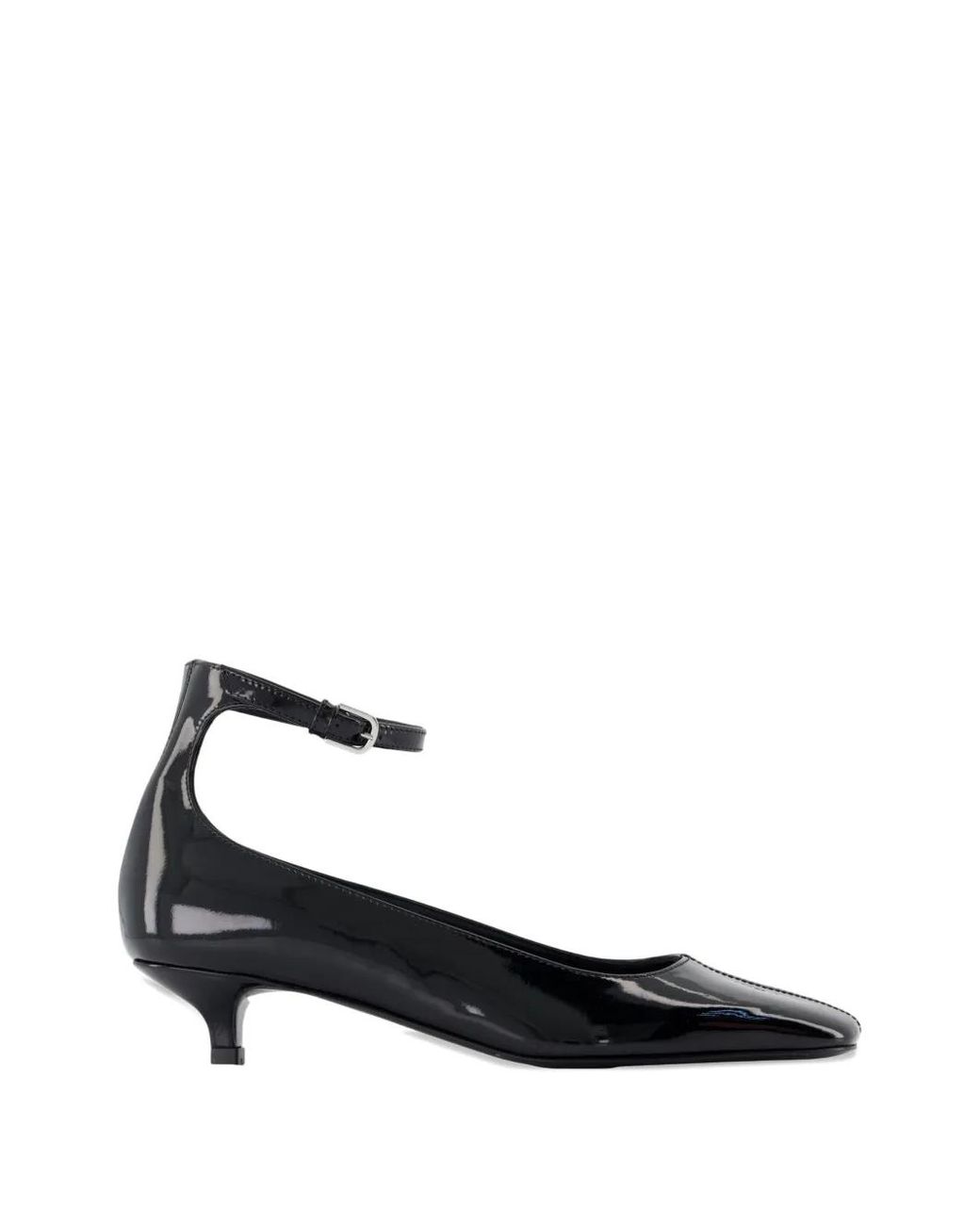 Totême White Ankle-Strap Leather Pumps