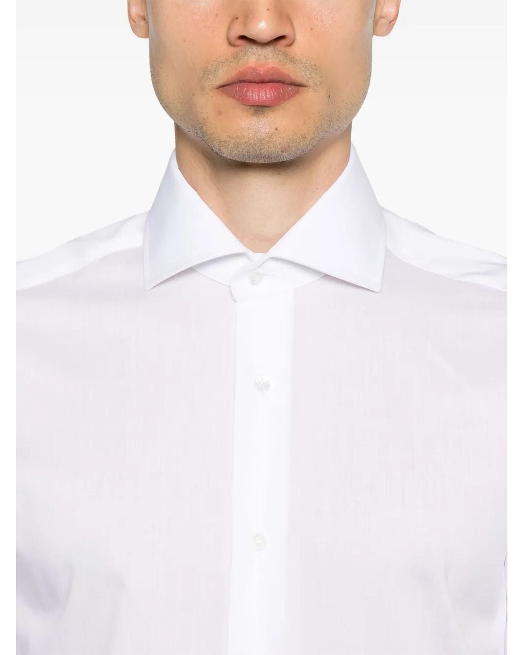Camisa De Algodón Barba Napoli de hombre de color White