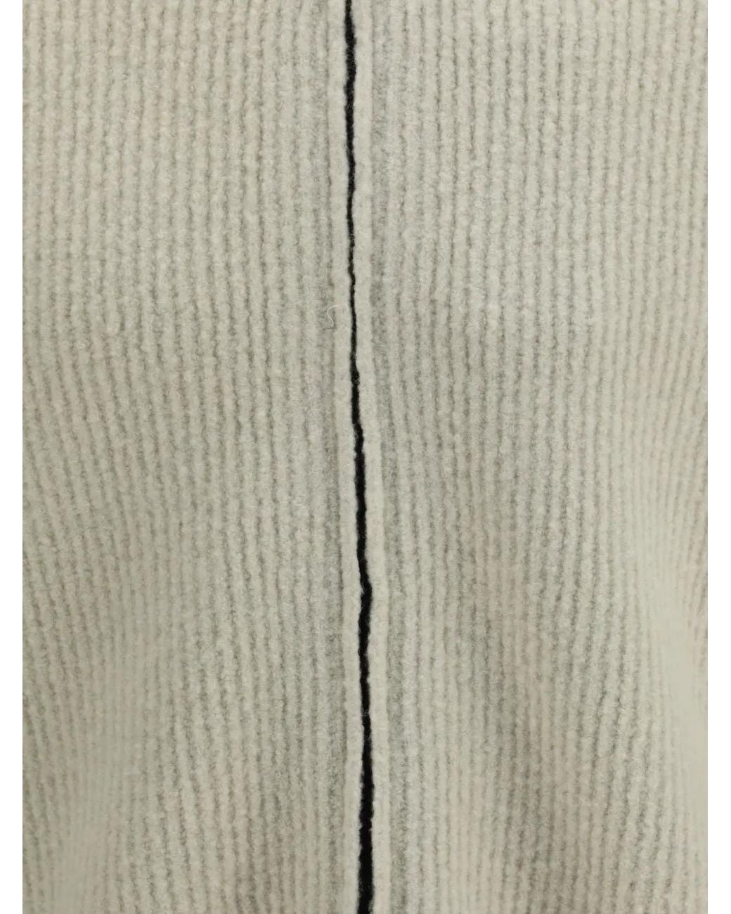 C P Company White Bouclè Felted Yarn Zip Logo Cardigan for men