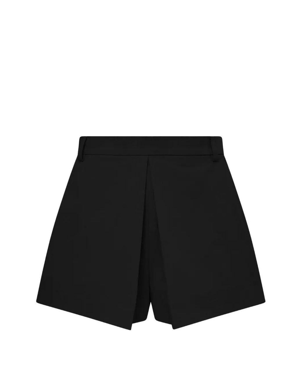 Pushbutton Black Pleated A-Line Shorts