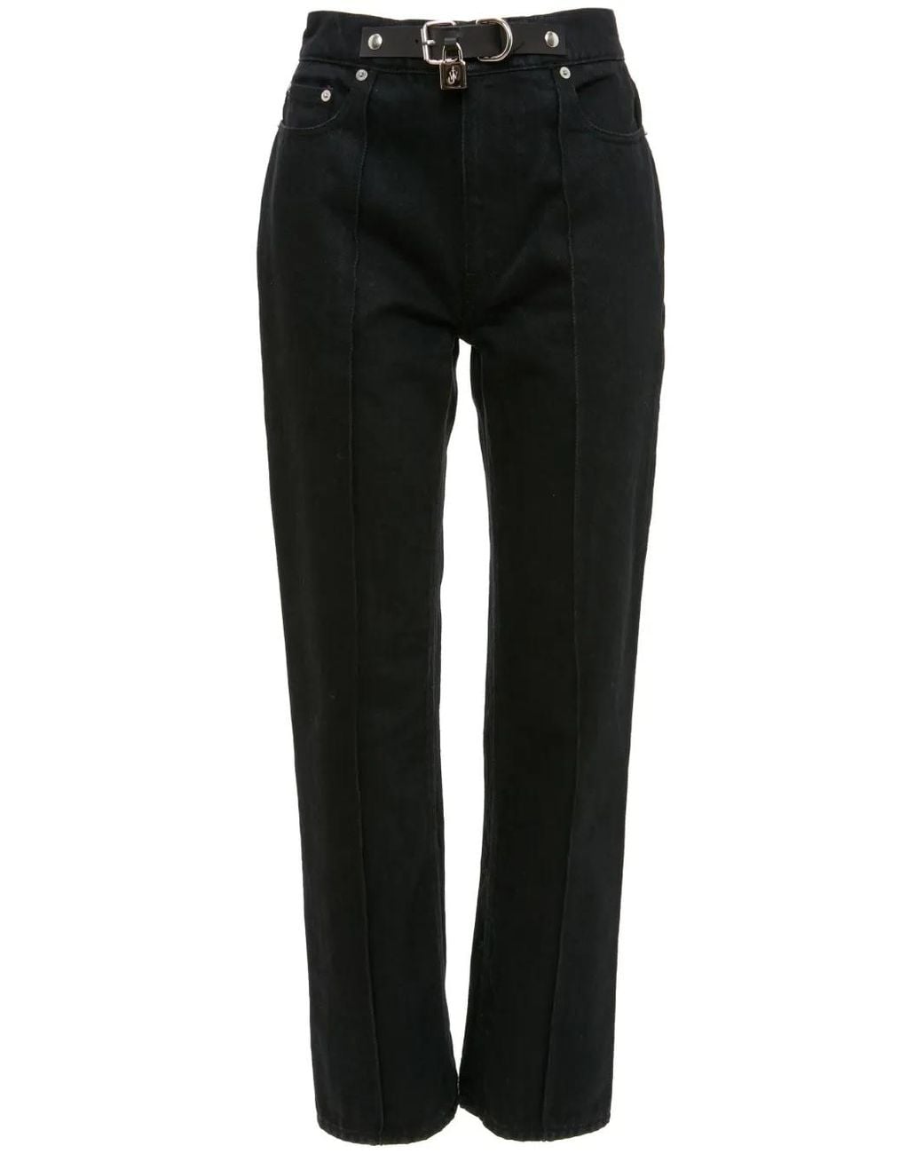 J.W. Anderson Black Padlock-Detail Slim-Fit Jeans