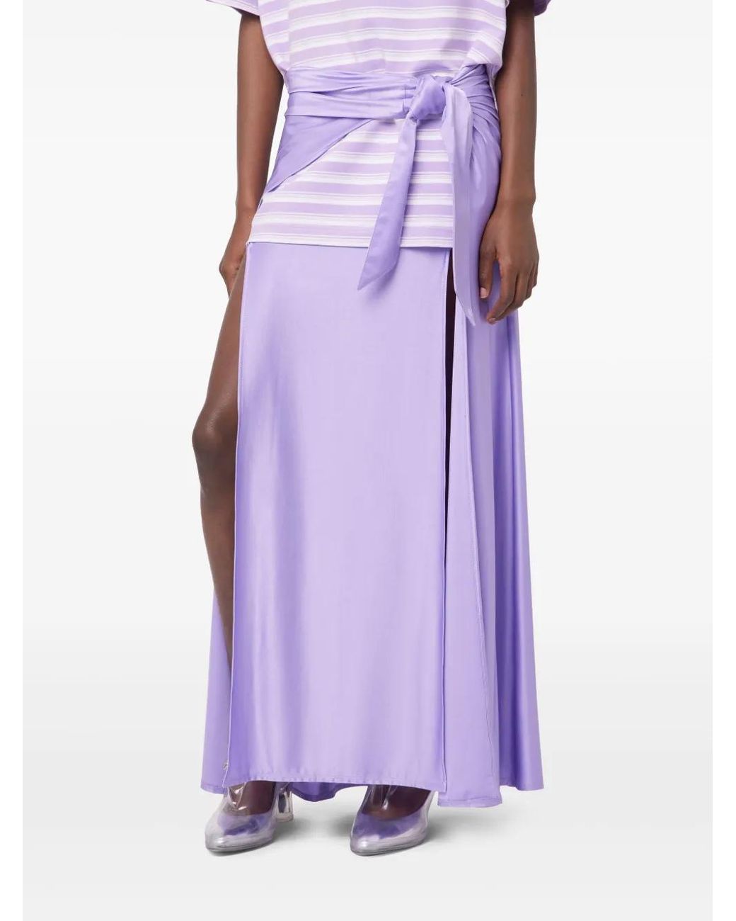 Rabanne Purple Jersey Maxi Skirt