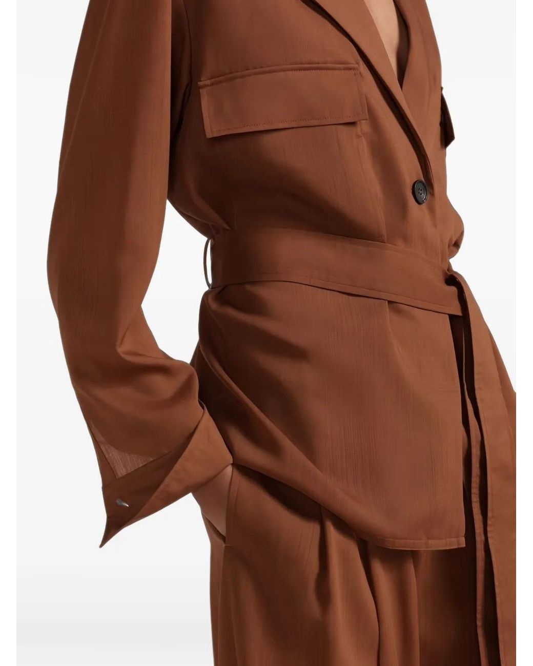 Blazer À Design Déstructuré Ferragamo en coloris Brown