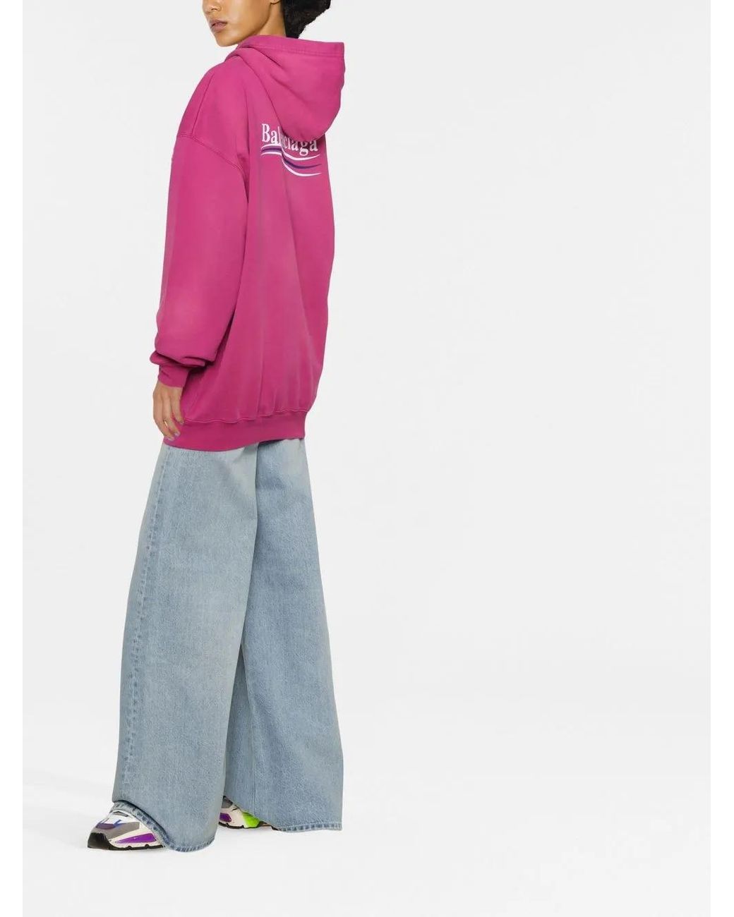 Balenciaga Pink Embroidered Logo Hoodie