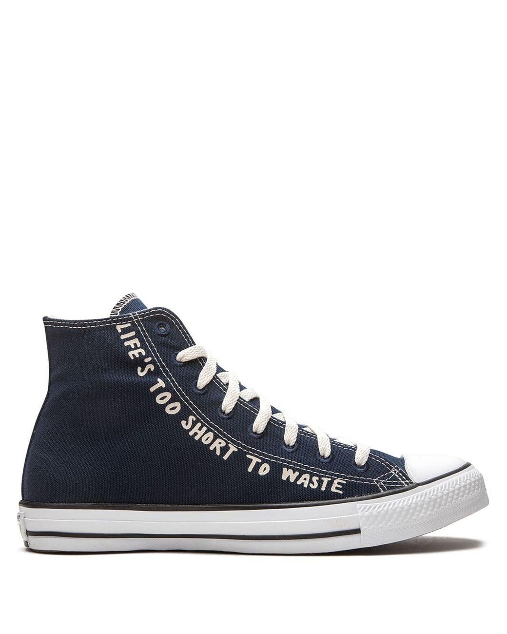 Converse Canvas All Star High 'life's Too Short To Waste' Sneakers in Blue  for Men | Lyst