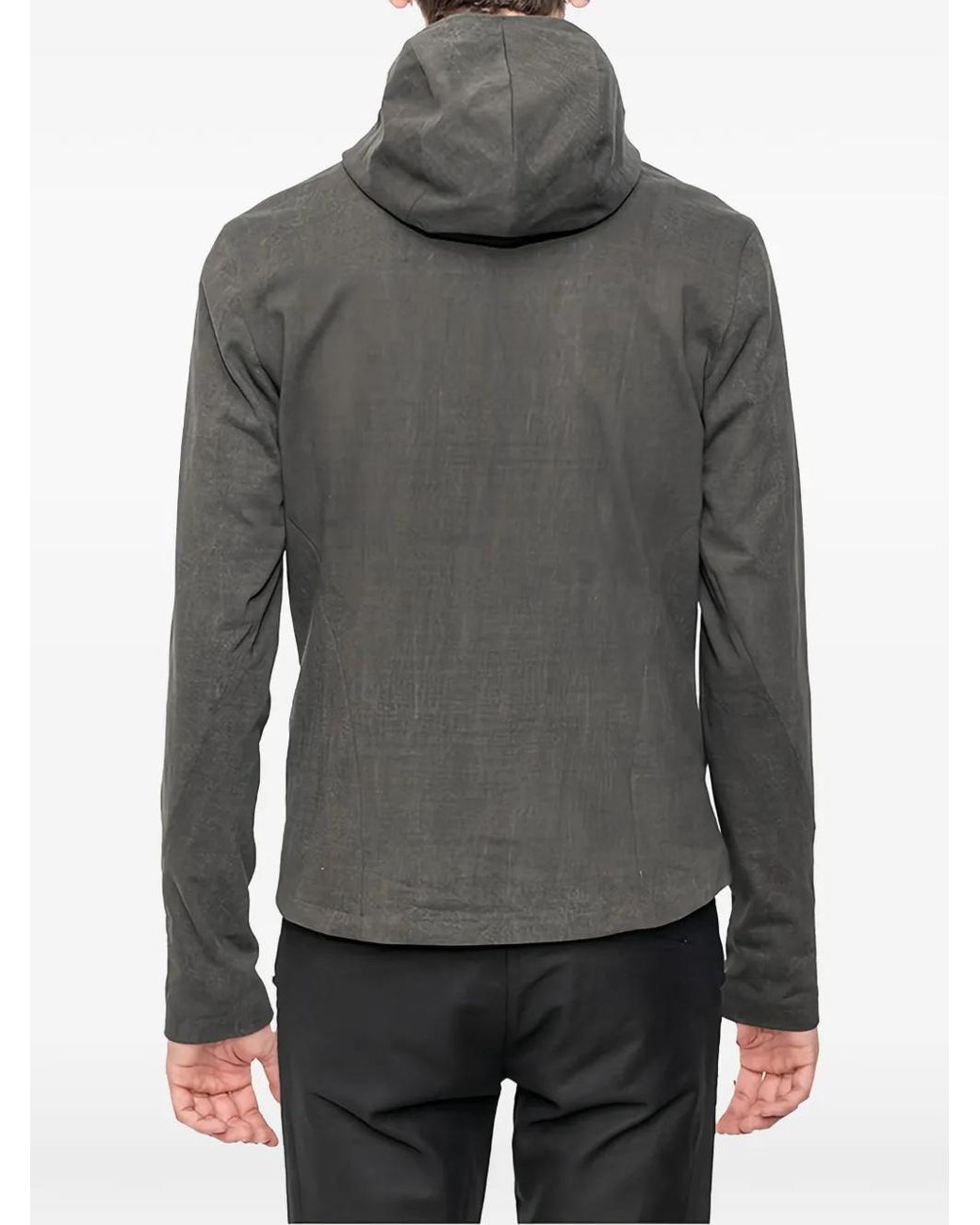 Ma+ Gray Detachable-Hood 4-Pocket Jacket for men