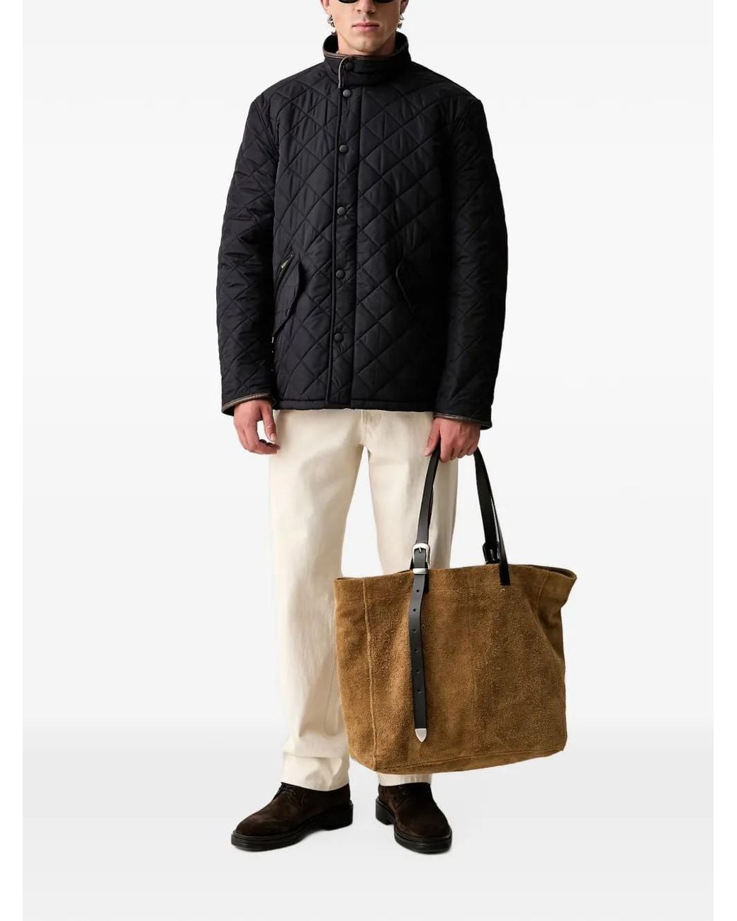 Barbour Black Quilted High-Neck Jacket for men
