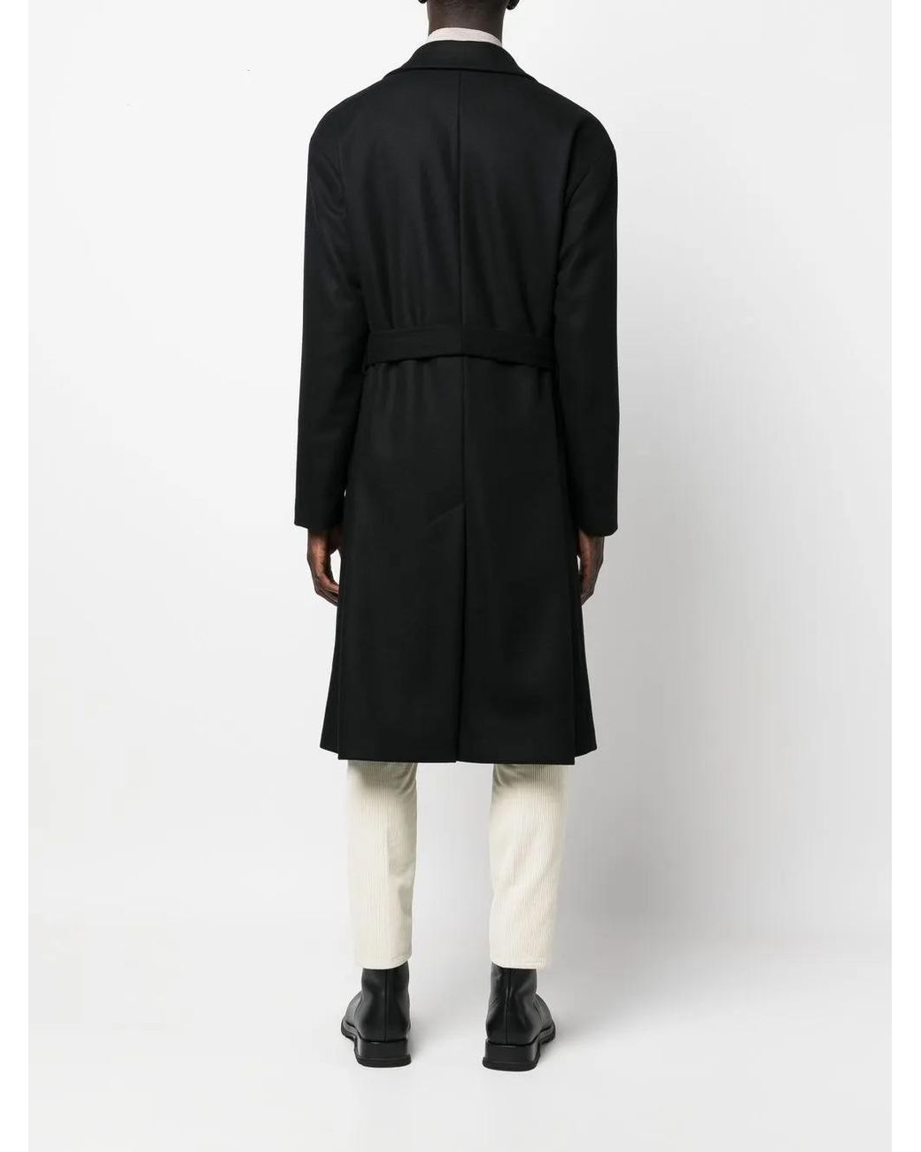 Hevò Black Single-Breasted Coat for men
