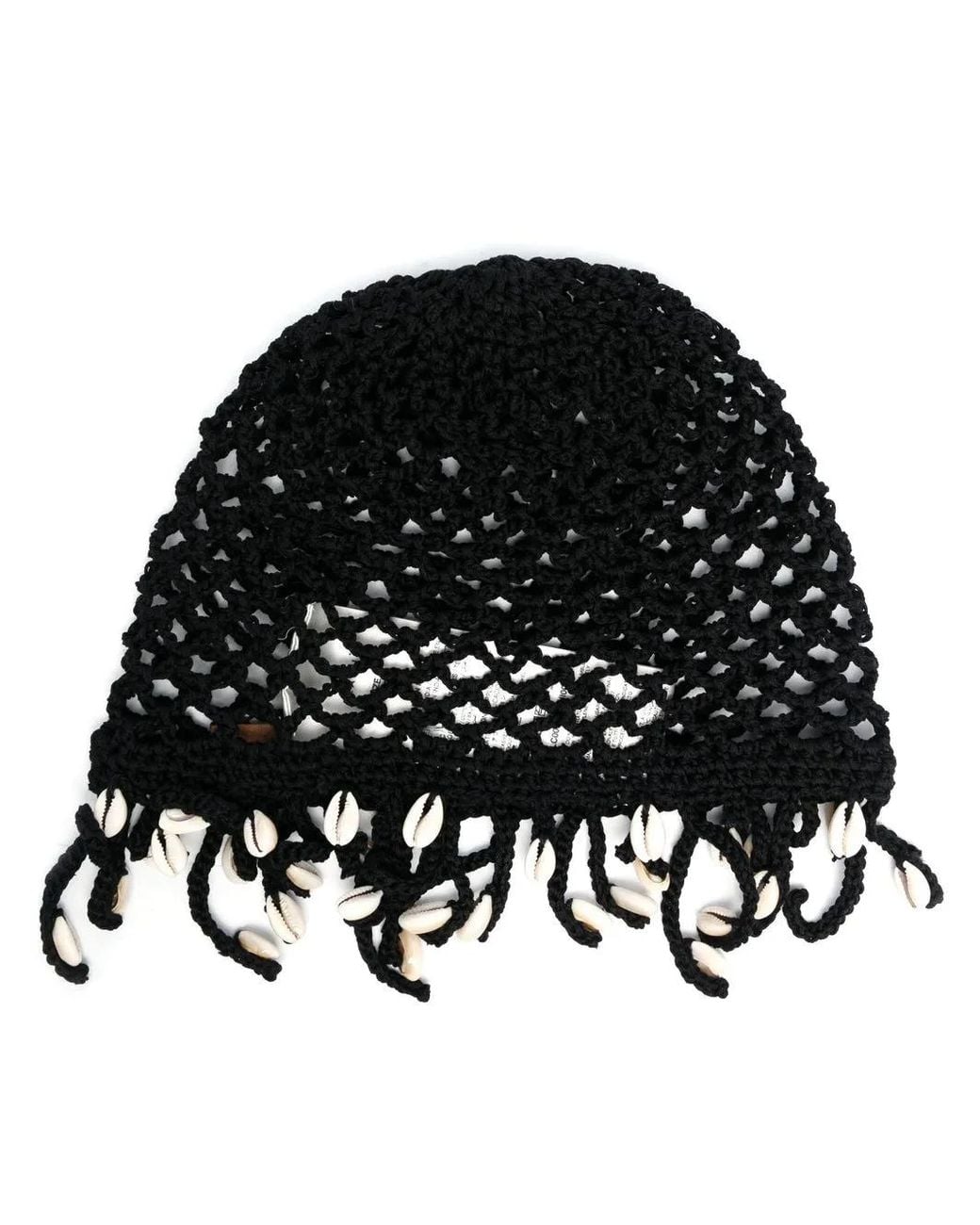 Alanui Black Mother Nature Cowry Shell-embellished Knitted Hat