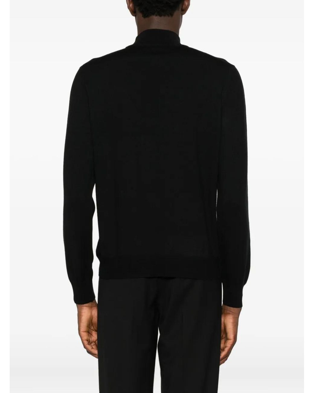 Tagliatore Black High-Neck Long-Sleeve Jumper for men