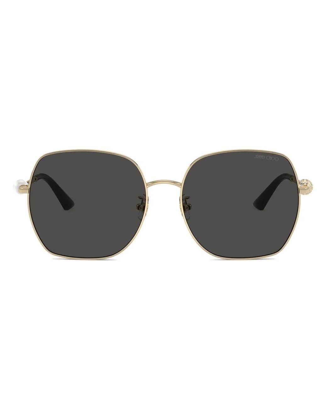 Jimmy Choo Gray Crystal-Embellished Sunglasses