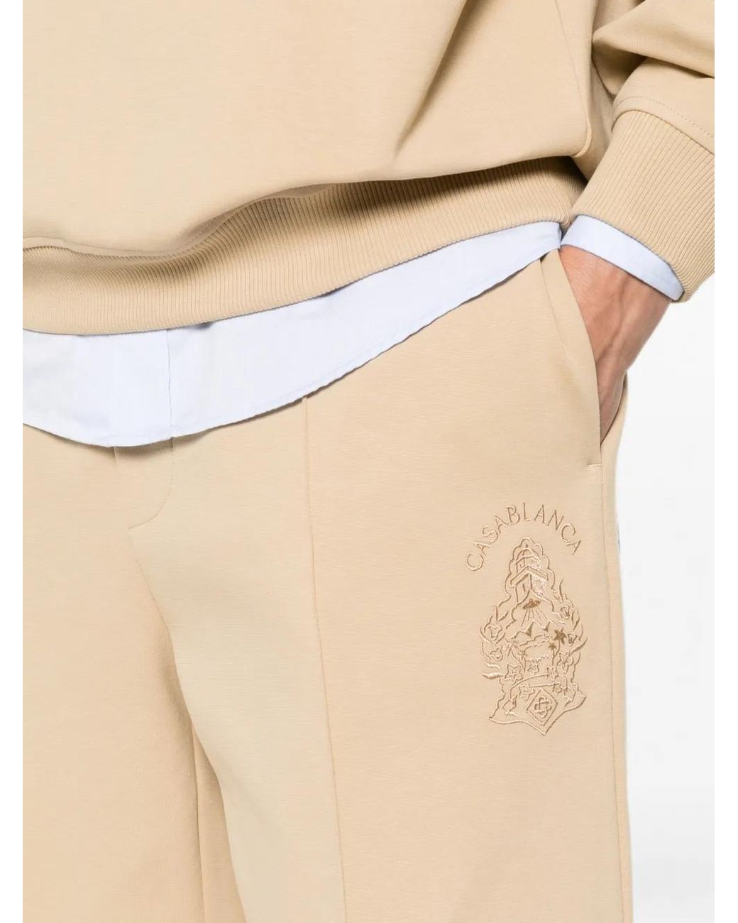 Casablanca Natural Embroidered-Logo Drawstring Track Pants for men