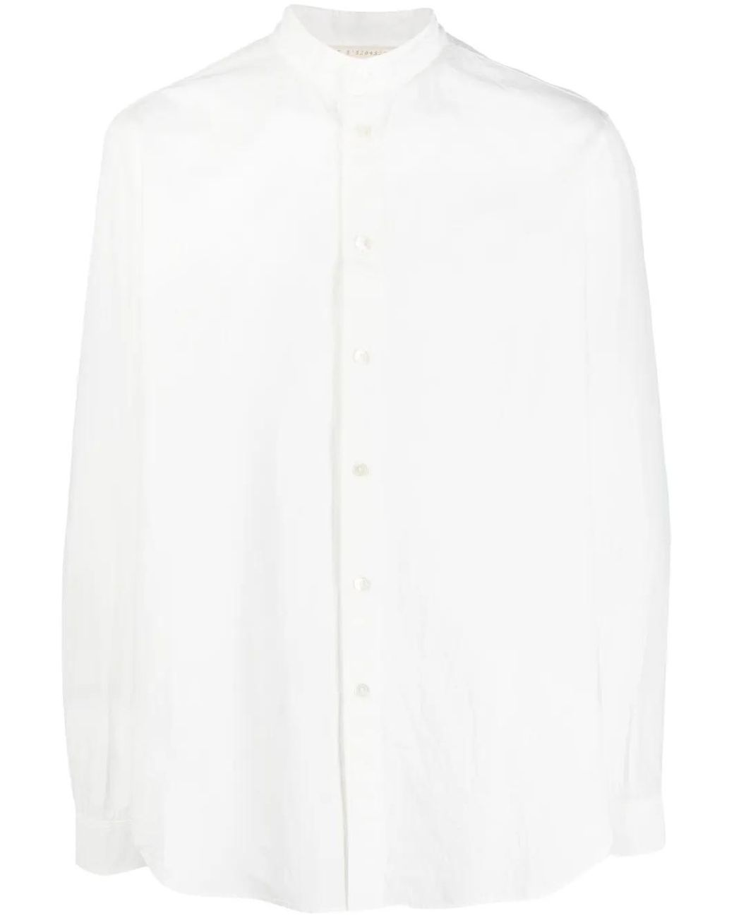 Forme D'expression White Band-Collar Cotton Shirt for men