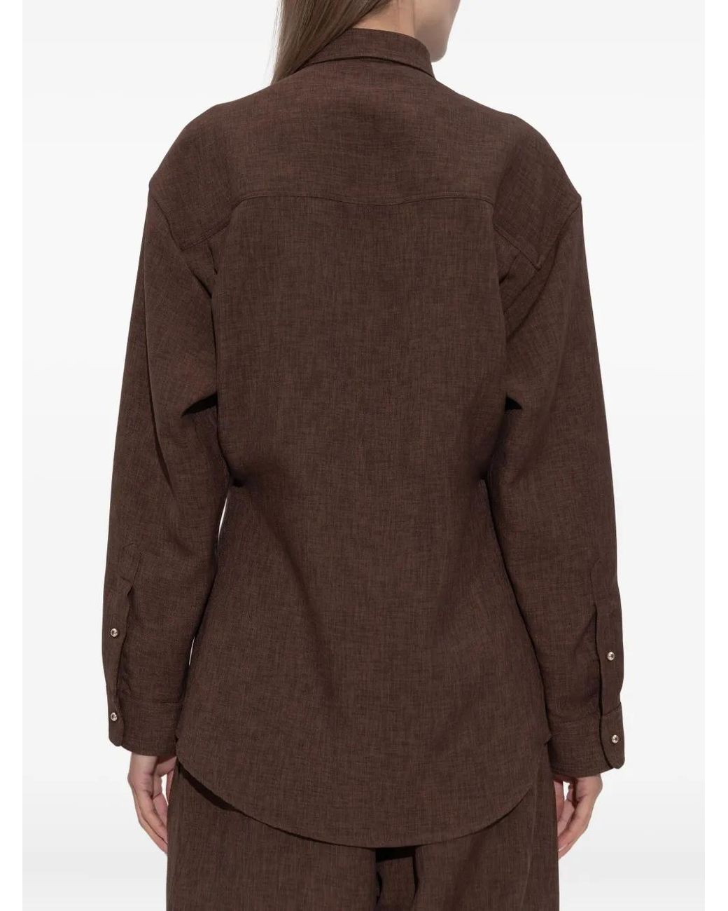 DARKPARK Brown Button-Fastening Pocket Shirt