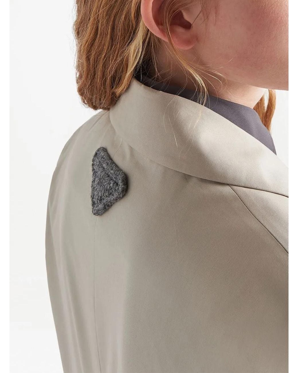 Prada Natural Single-Breasted Cotton Coat