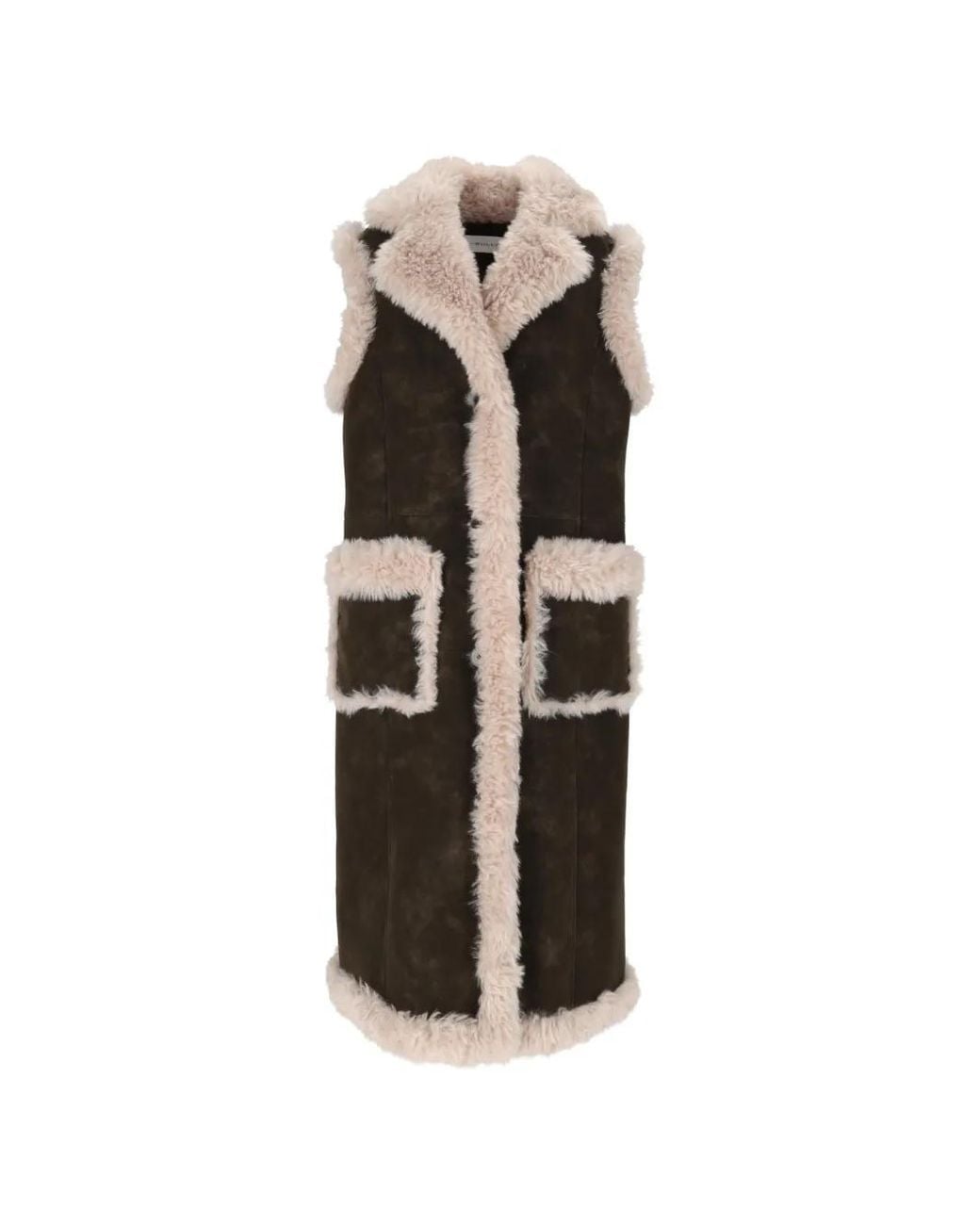 Bully White Faux-Fur Trim Waistcoat