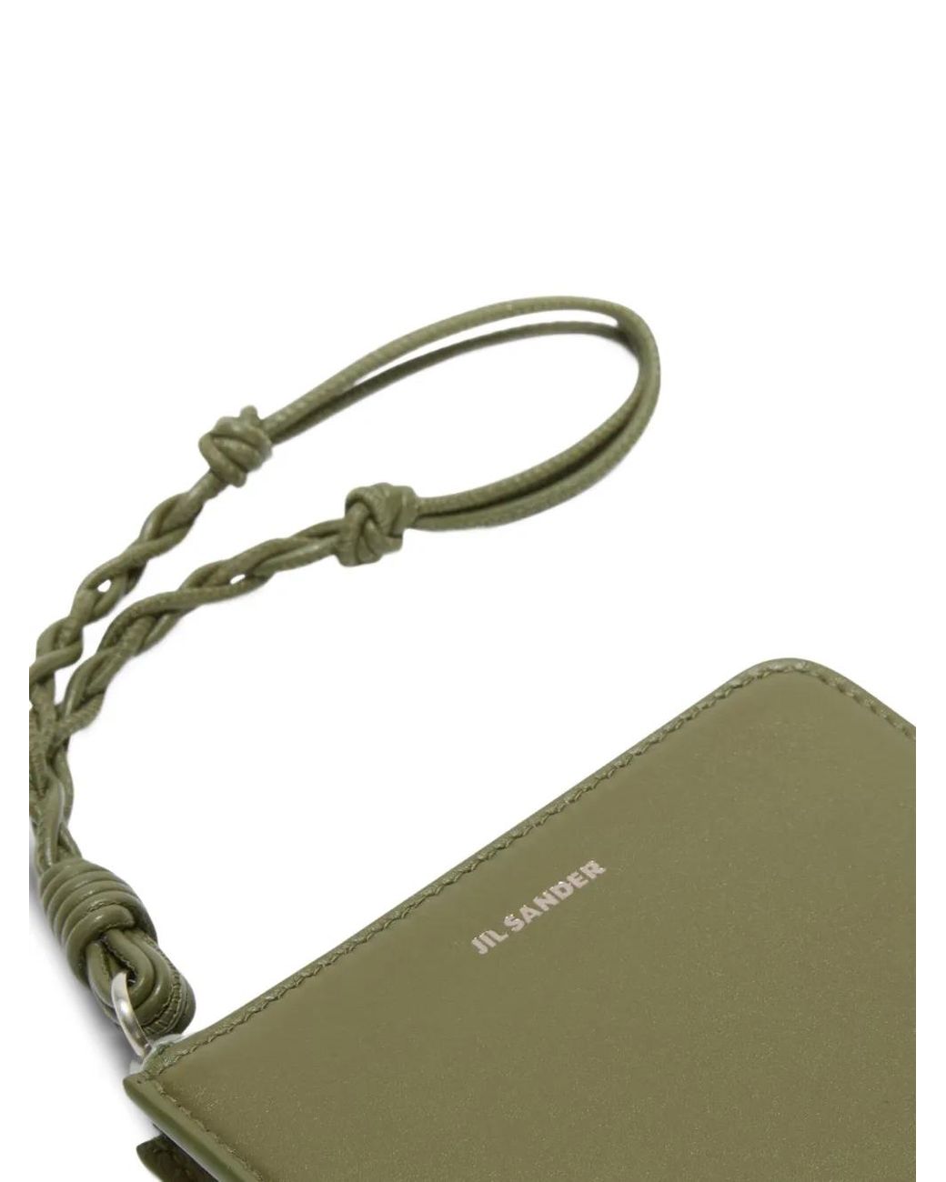 Jil Sander Zipped Knotted Leather Tangle Card Holder in