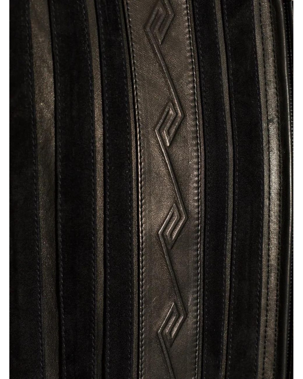 Versace Black Greca-Embossed Panelled Jacket for men