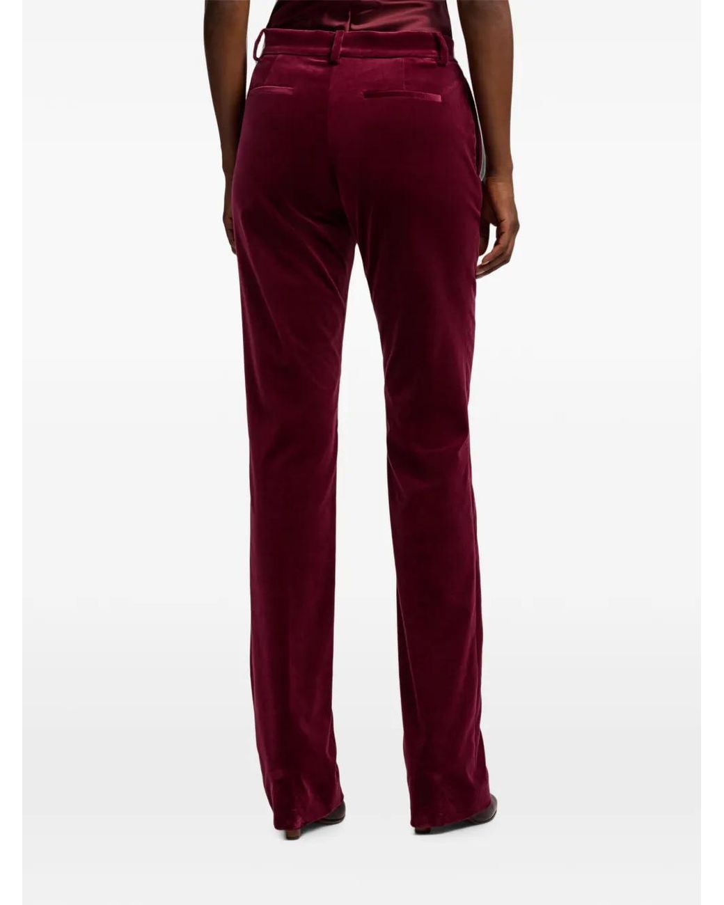 Ralph Lauren Red Macy Velvet Trousers