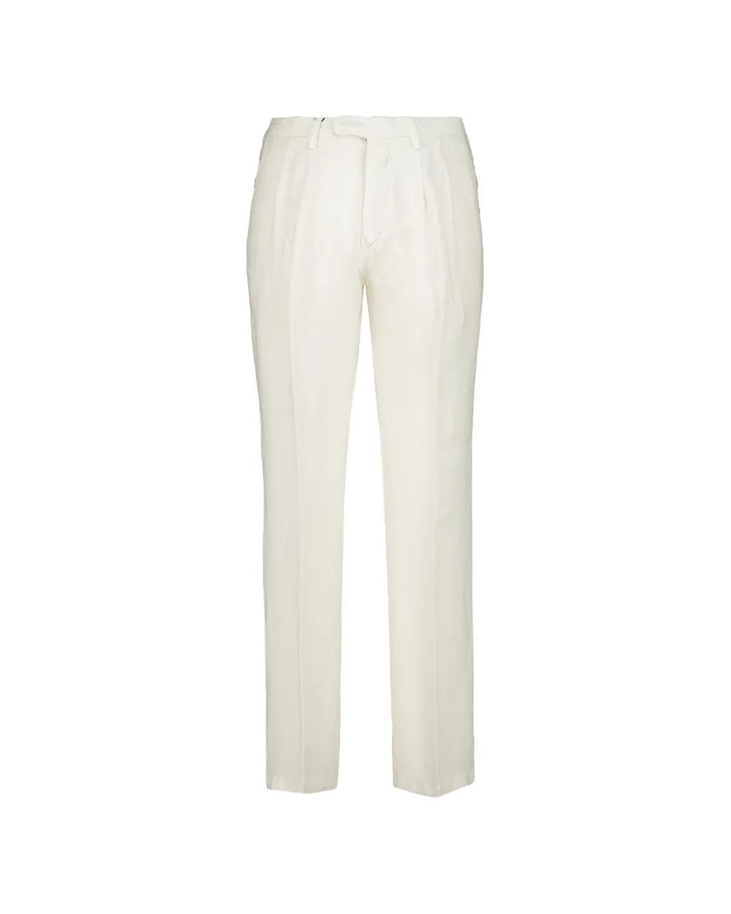 Boglioli White Pantalon En Lin for men