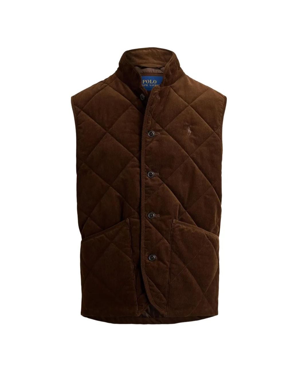 Polo Ralph Lauren Brown Gilet Matelassé En Velours Côtelé for men