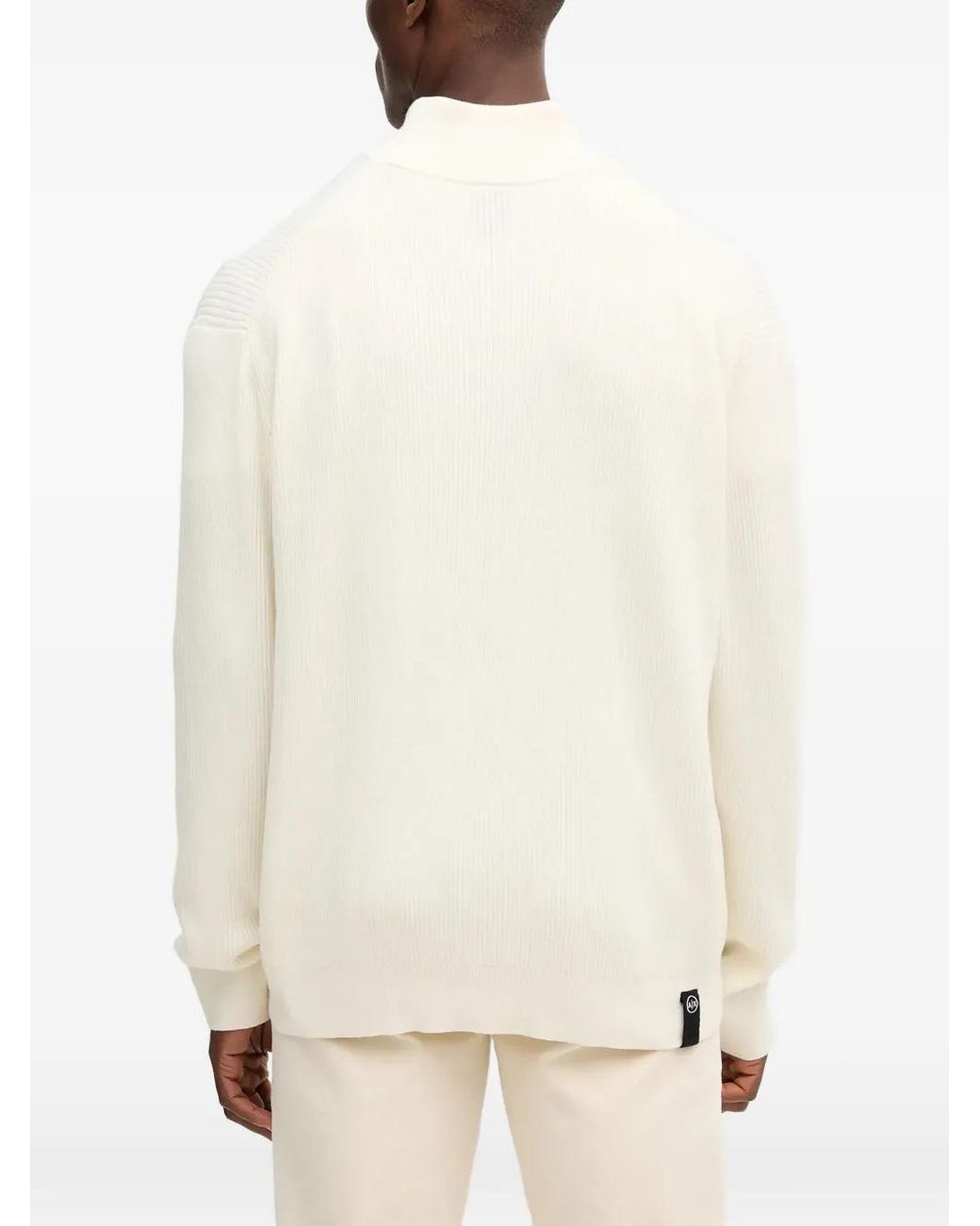 ARMANI EXCHANGE Natural Zip-Up Cardigan for men