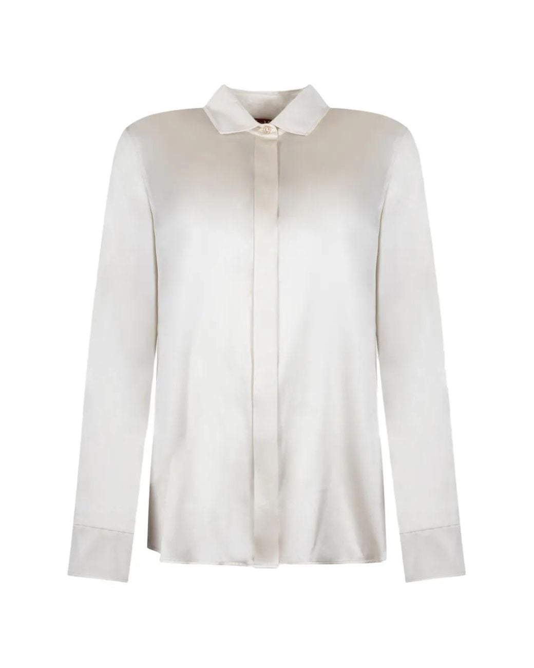 Max Mara White Xero Concealed-Front Shirt