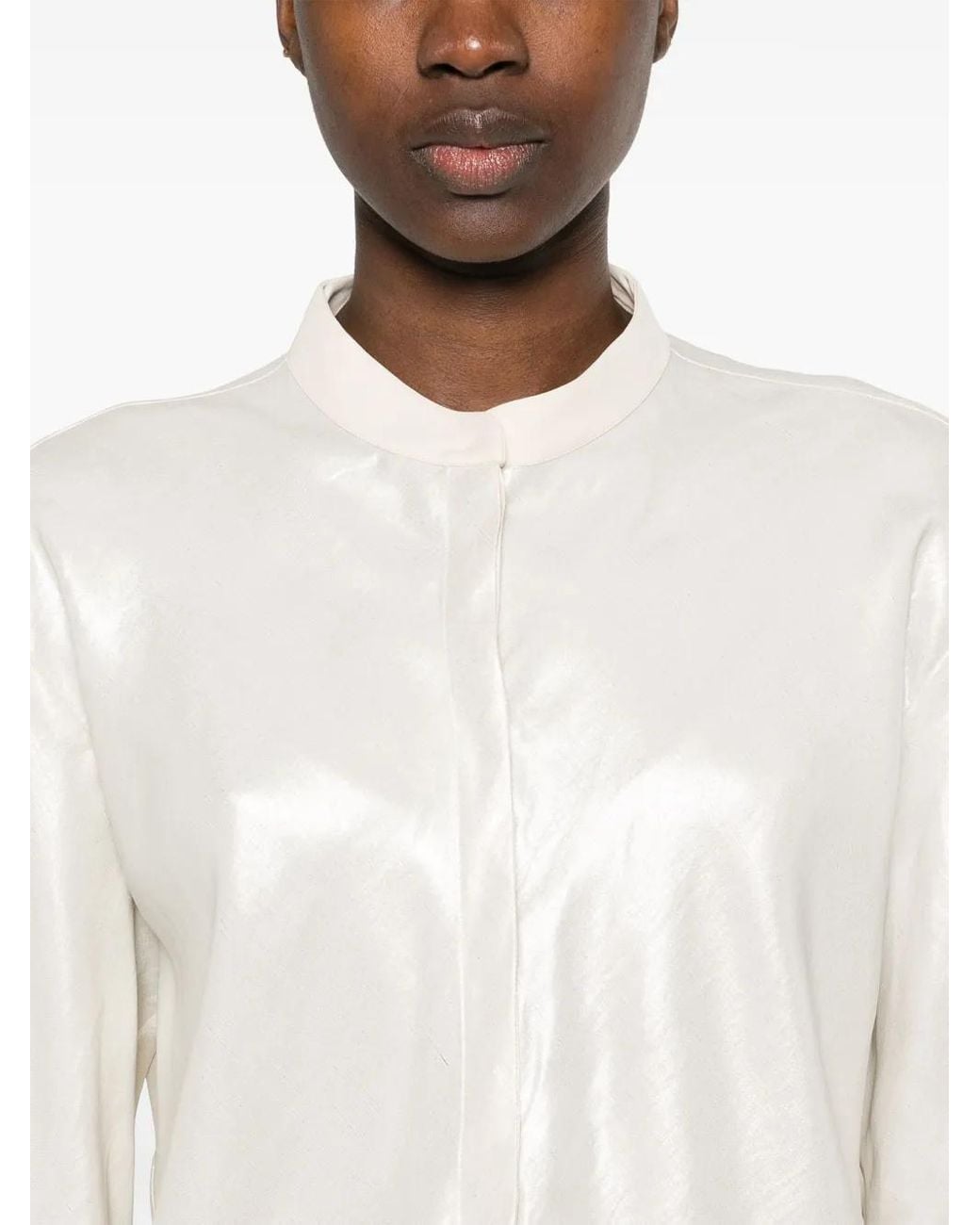 Giorgio Armani White Metallic-Effect Shirt