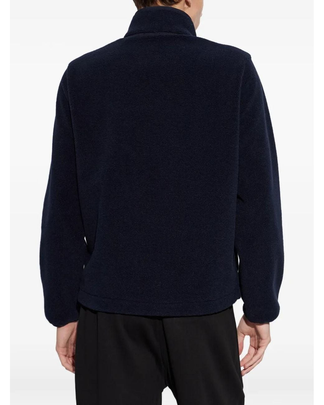 Moncler Blue Logo-Patch Zip-Up Sweater for men