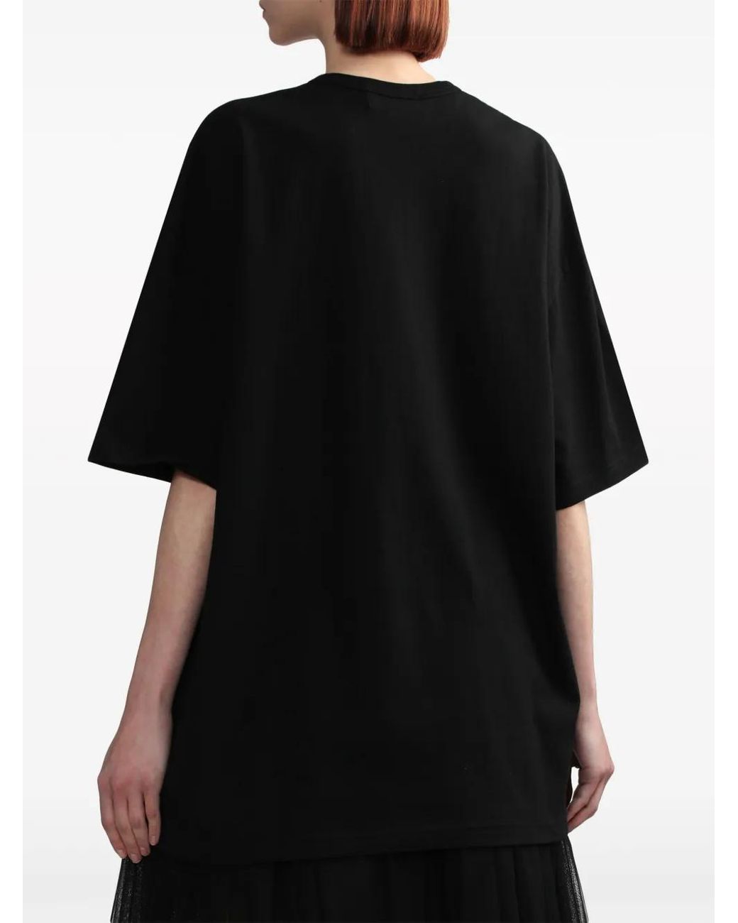 COMME DES GARÇON BLACK Black Logo-Print Cotton T-Shirt
