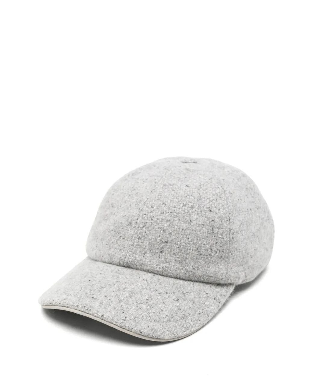 Eleventy White Bouclé-Texture Baseball Cap for men