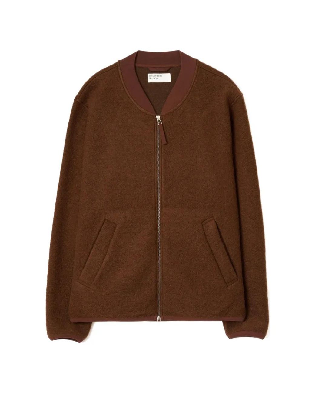 Universal Works Brown Zip-Up Wool-Blend Bomber Jacket for men
