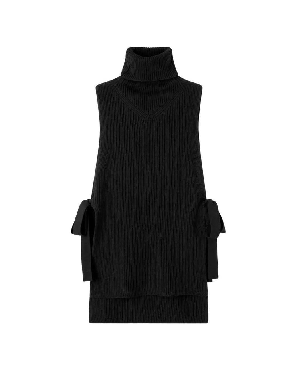 RETORI Black Ribbed-Knit Wool Vest