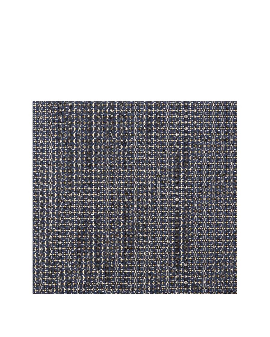 Tombolini Gray Horsebit-Print Pocket Square for men
