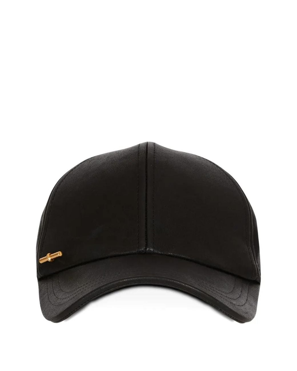 Balmain Black Lambskin Baseball Cap