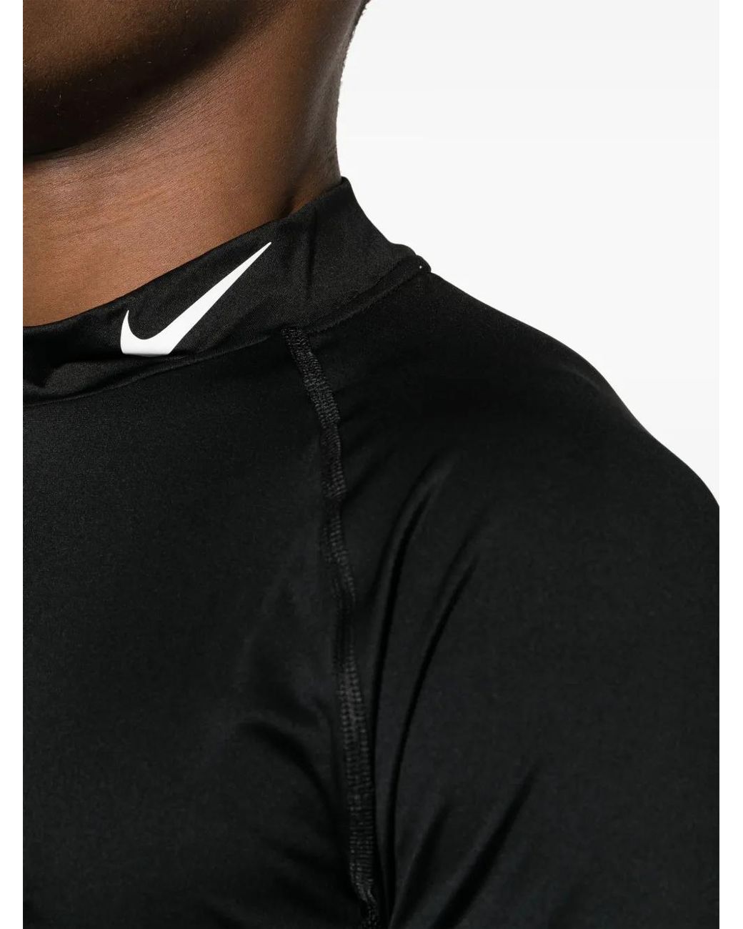 Nike Black Dri-Fit Fitness Mock-Neck T-Shirt for men