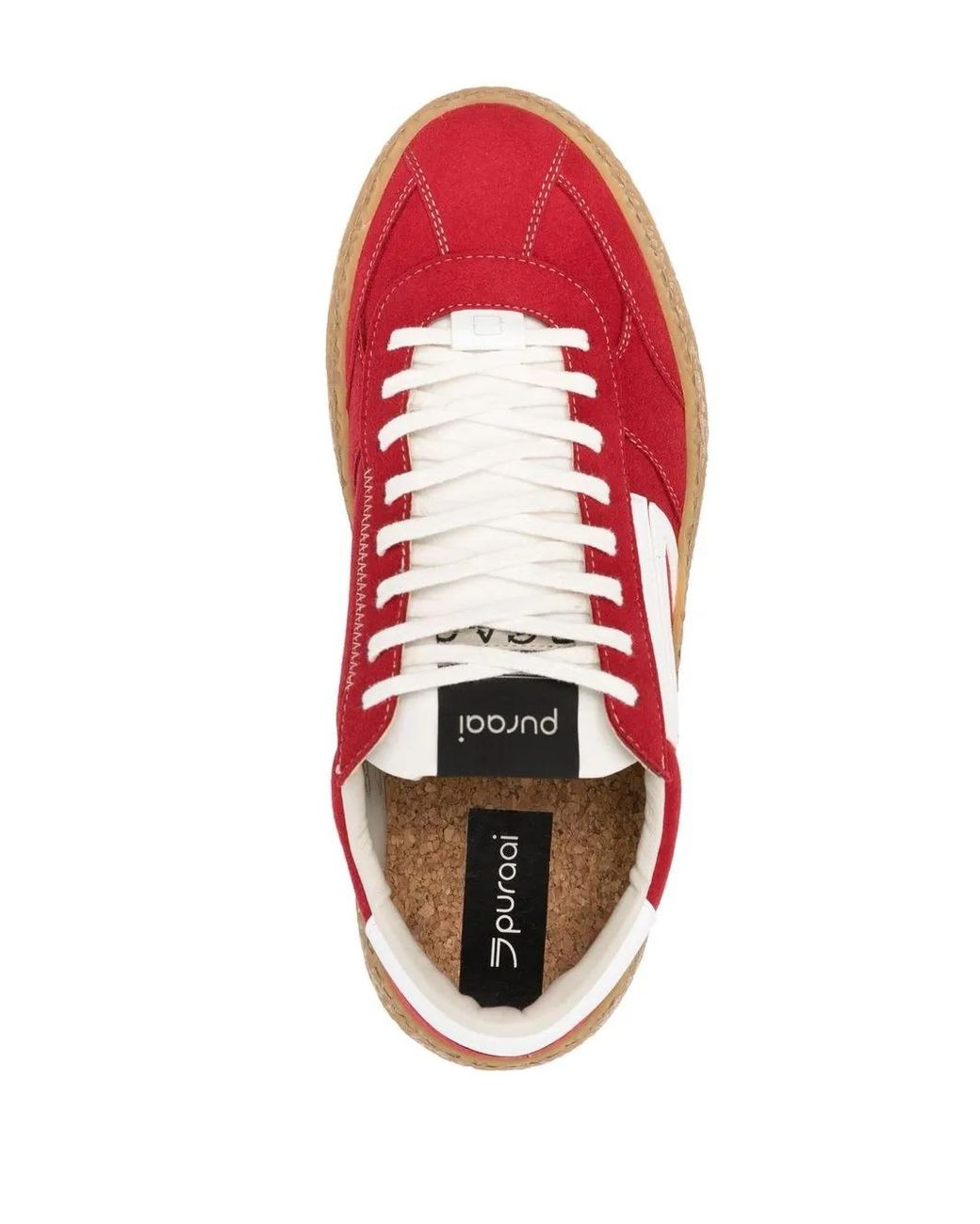 PURAAI Red Logo-Patch Low-Top Sneakers for men