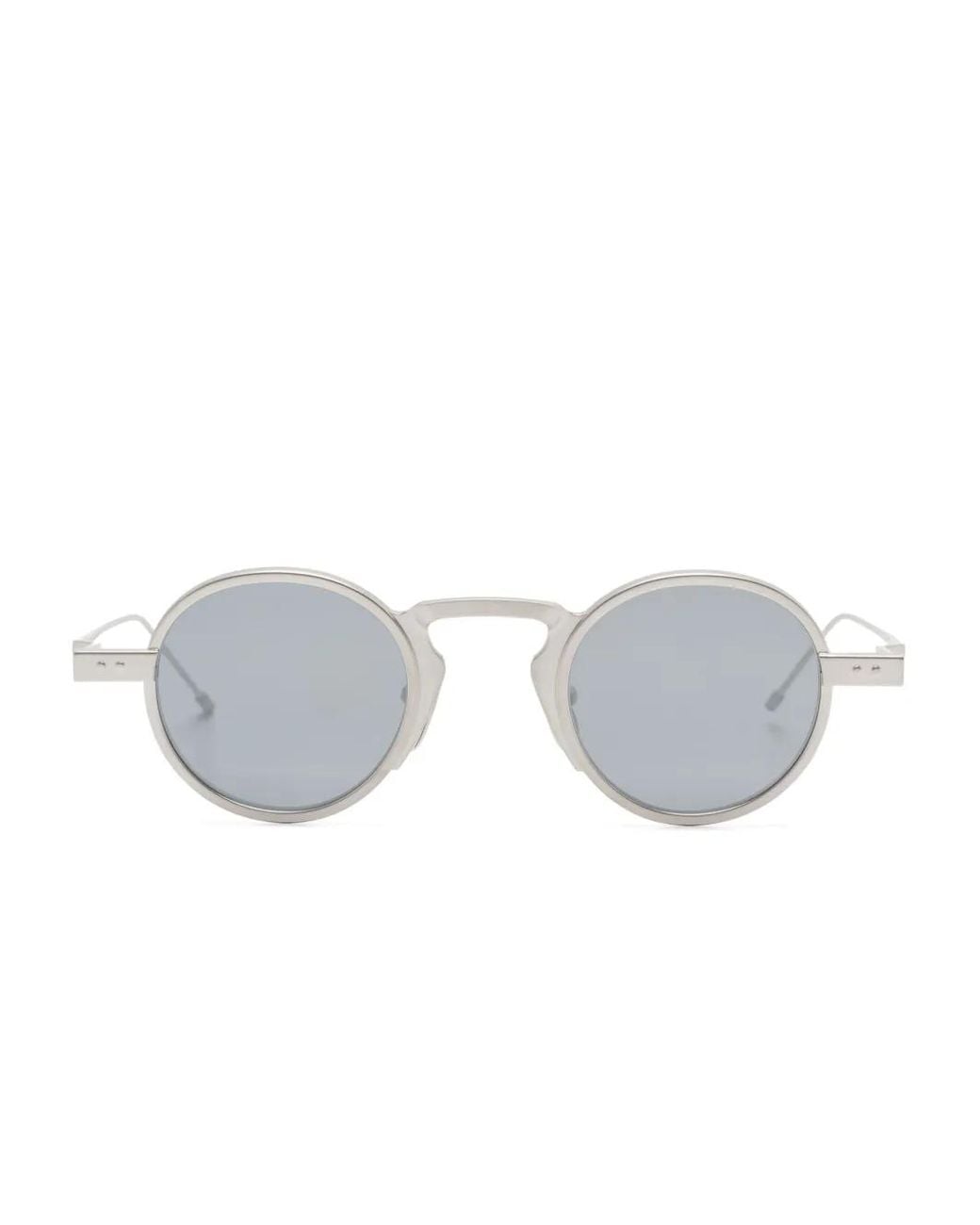 Thom Browne White Titanium Round Sunglasses