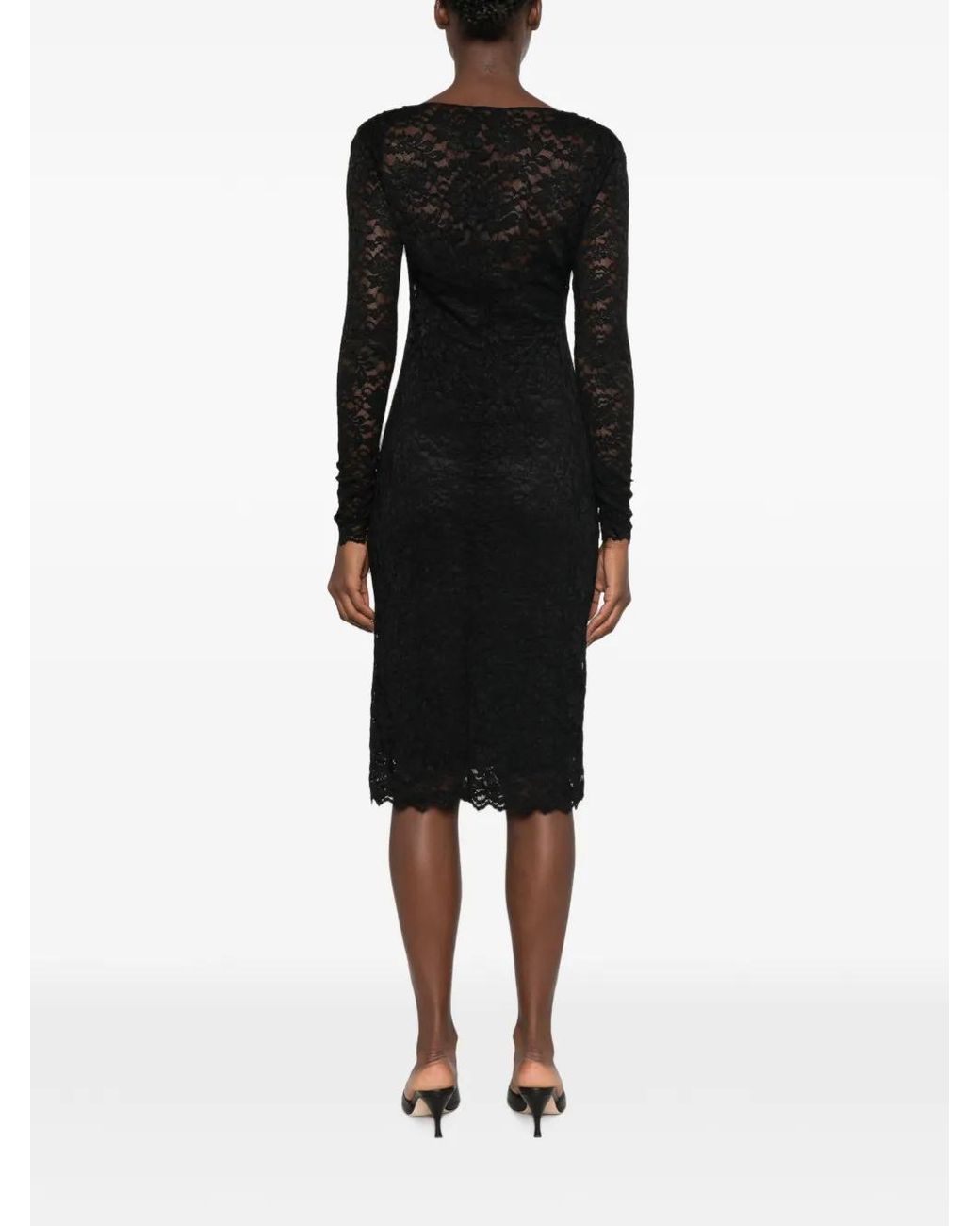 Diane von Furstenberg Black Darrius Long-Sleeve Mini Dress
