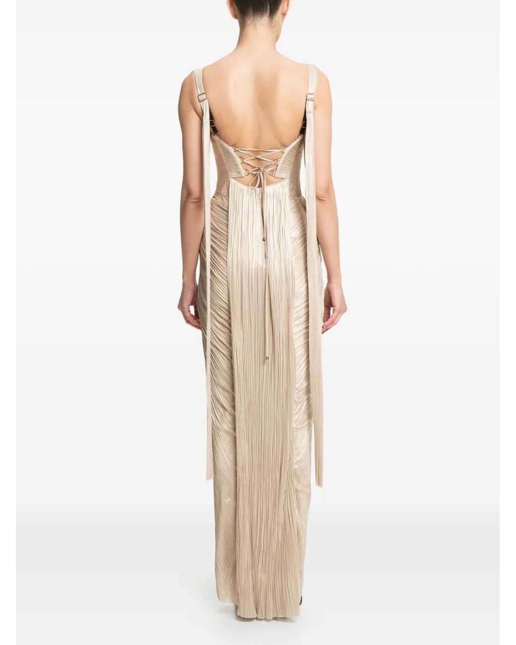 Maria Lucia Hohan White Anais Pleated Maxi Dress