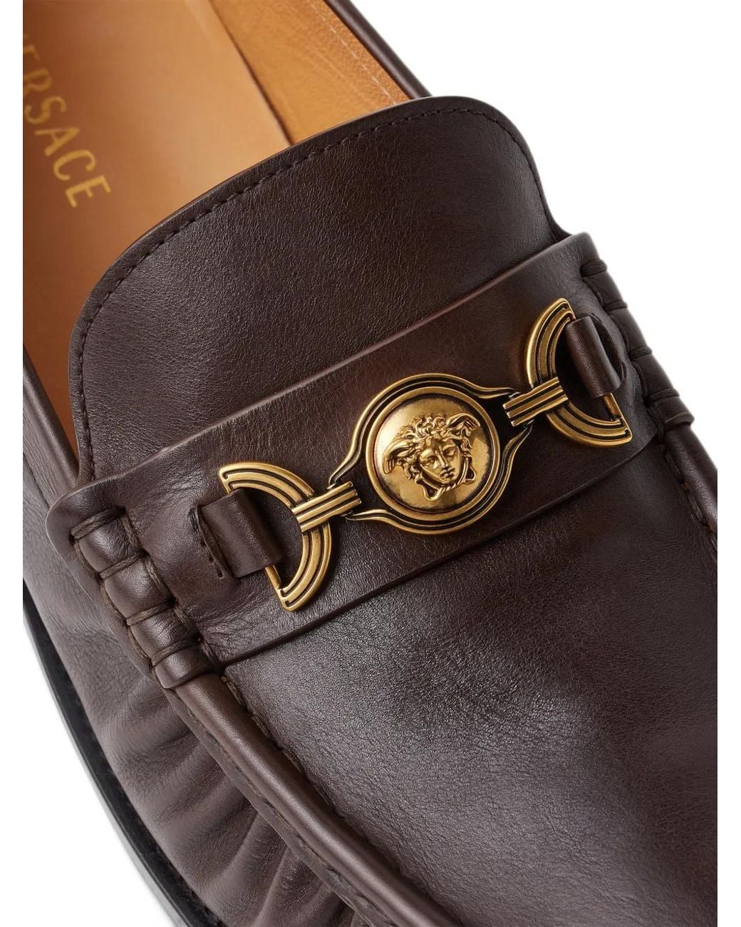 Versace White Adrian Leather Loafers for men
