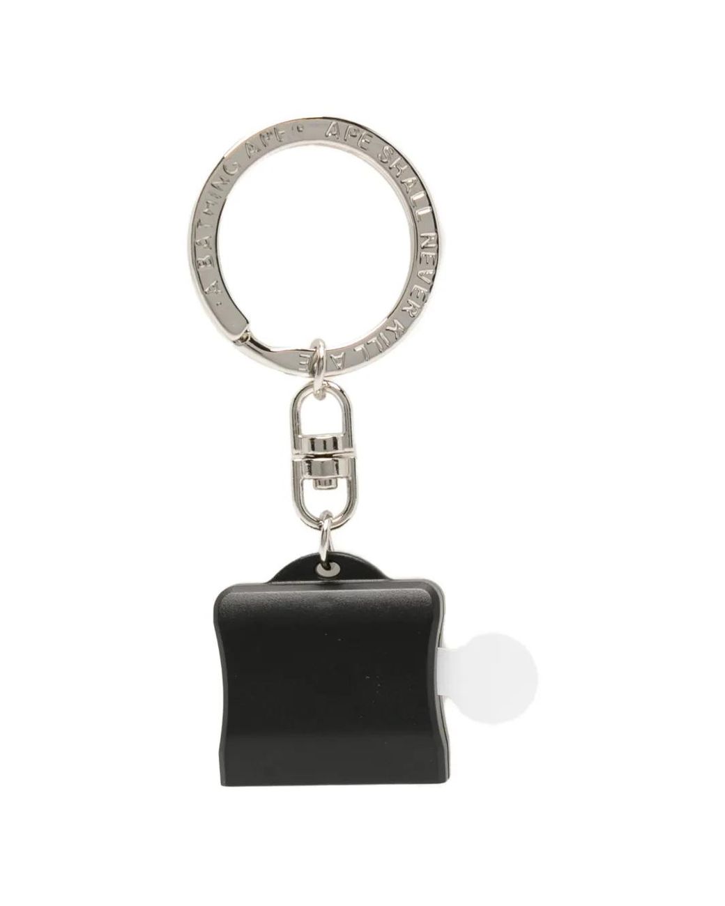 A Bathing Ape White Ape Head Keyring for men