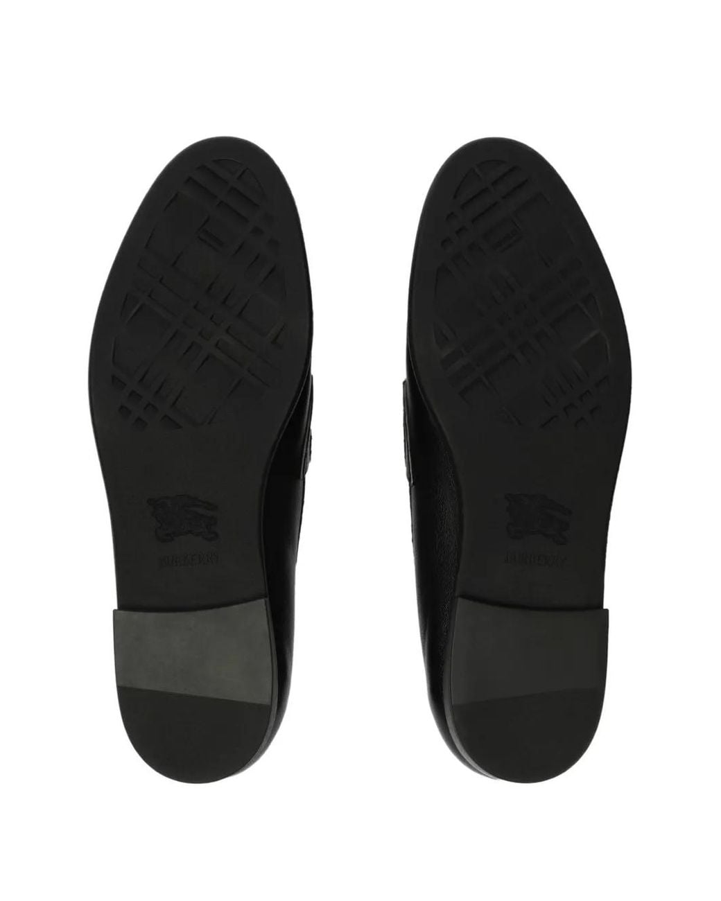 Burberry Black Mocassins Opal À Carreaux Et Cuir