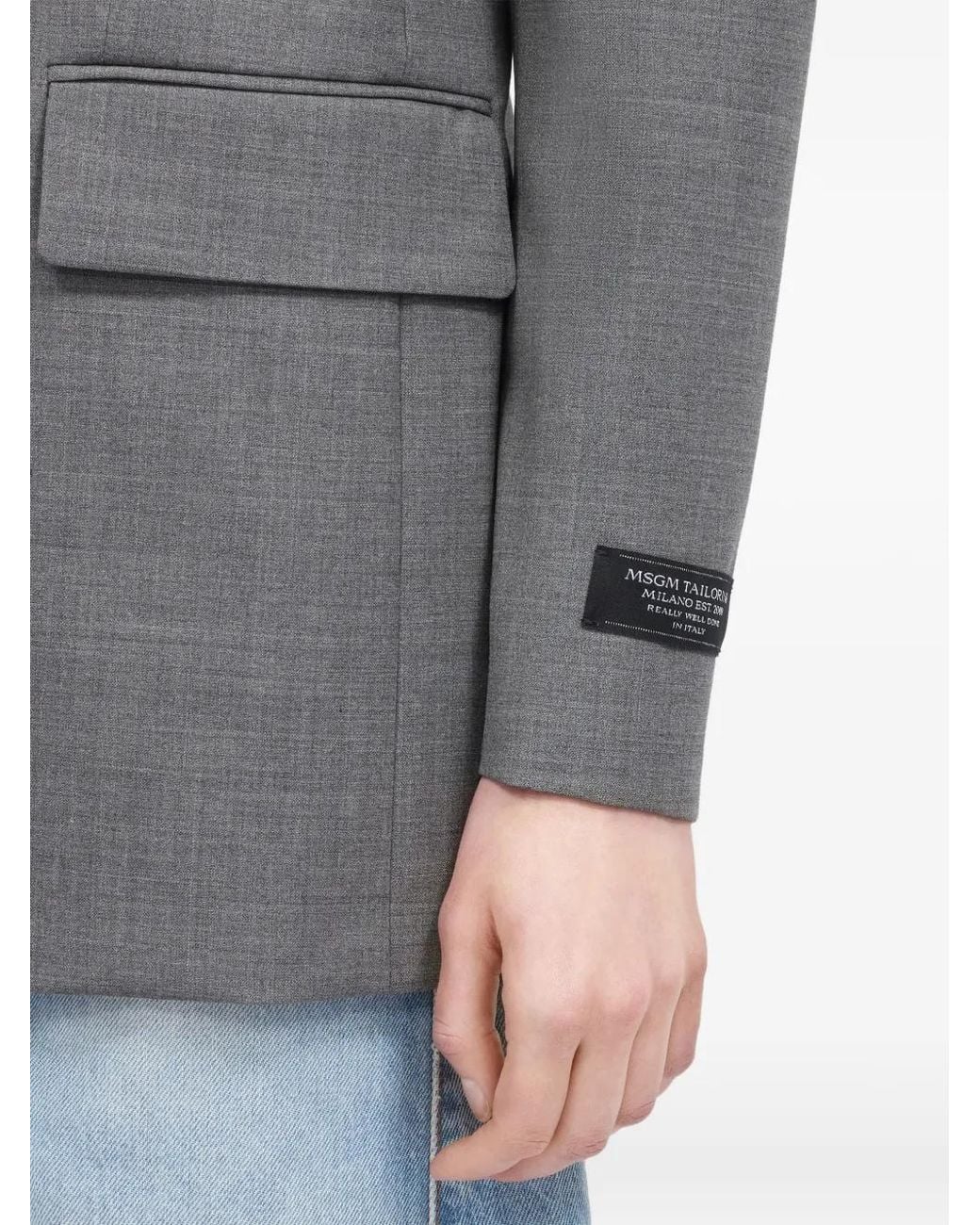 MSGM Gray Double-Breasted Blazer